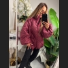 Damska kurtka puchowa oversize typu puffer w kolorze bordowym